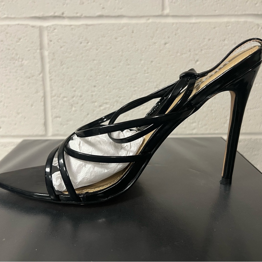 EGO “Kaia” Pointed Barely There Heel in Black Patent - Picture 9 of 10